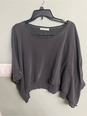 We The Free CC Tee Charcoal Cropped Boxy Sweatshirt - Women's Top